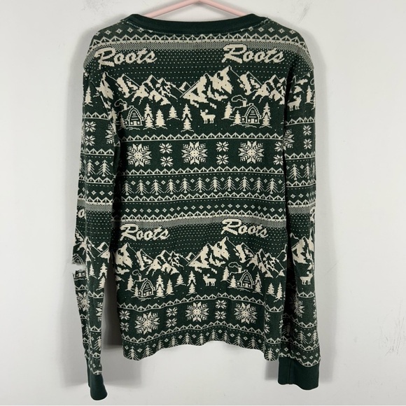 ❤️ Roots kids Green Patterned pyjama thermal top L - Picture 3 of 11